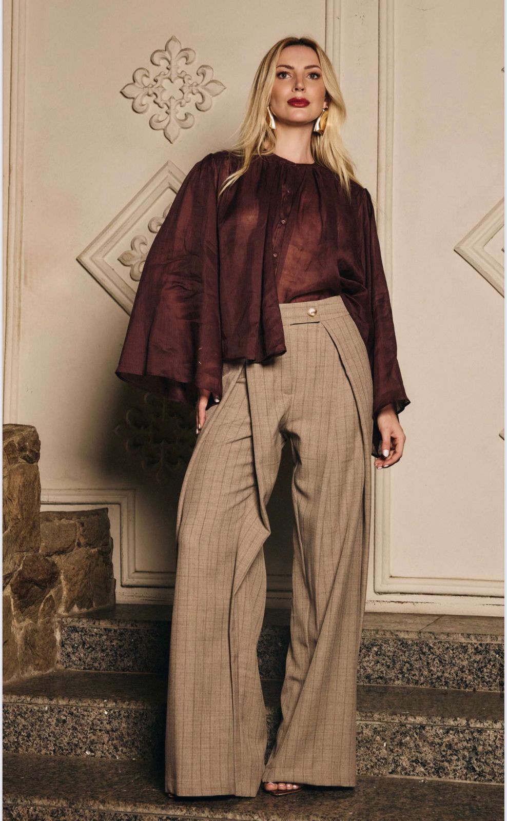 Calça Risca Pantalona