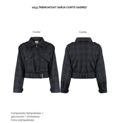 Trench Coat Curto Xadrez