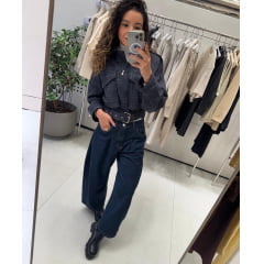 Trench Coat Curto Xadrez