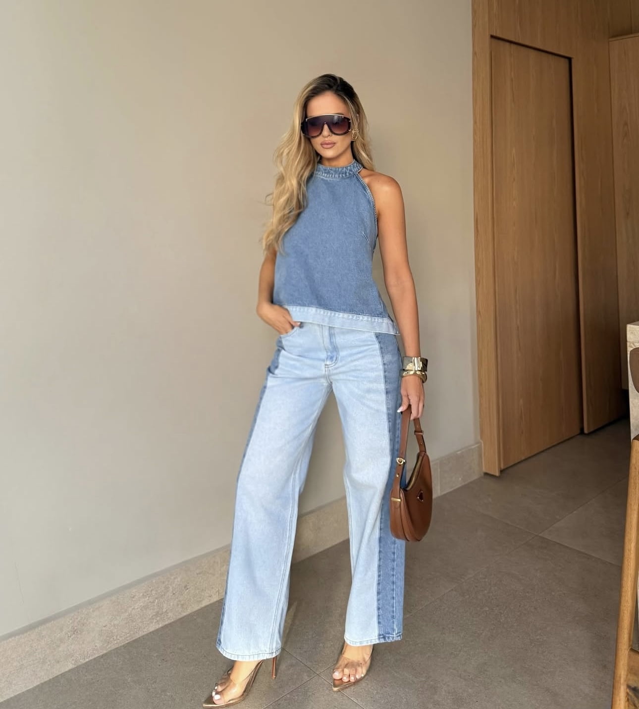 Calça Bicolor Jeans Calça Bicolor Jeans